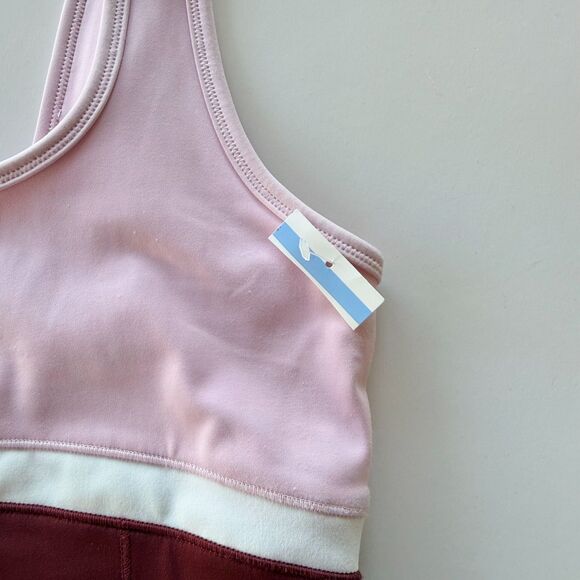 NWOT Women's Lacoste x Bandier All Motion Scoop-Neck Bodysuit in Bordeaux & Pink - Picture 10 of 16